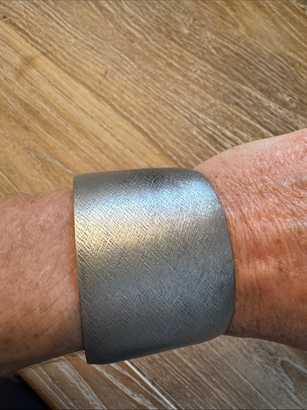 Silver tone cuff bracelet